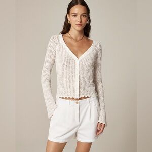 J.Crew Scallop-trim cardigan sweater top CK769